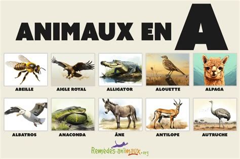 animal qui commence par la lettre a